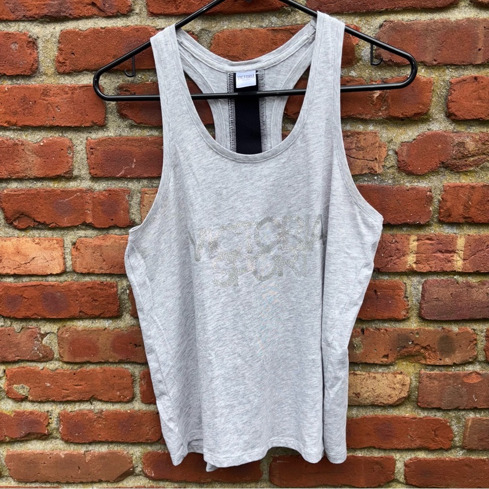 Victoria Sport Women’s Tank Silver Sparkly Logo